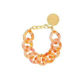 Vanessa Baroni Flat Chain Confetti Orange Bracelet