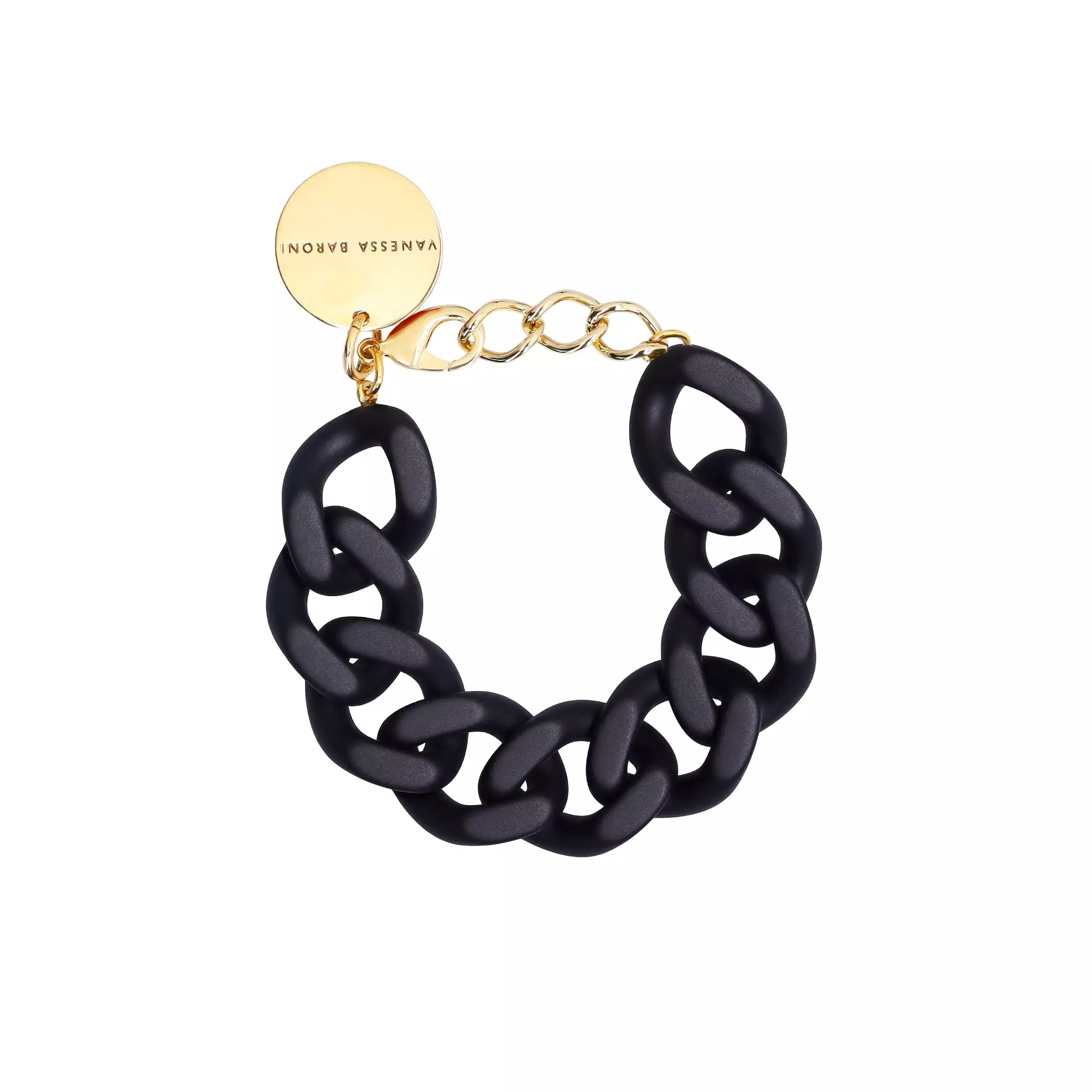 Vanessa Baroni Flat Chain Matt Black Bracelet