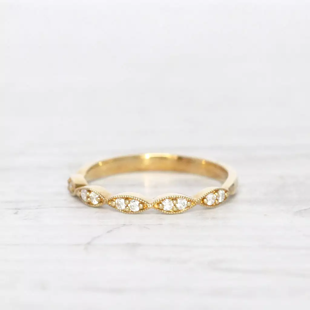 Vintage Style Diamond Wedding Band