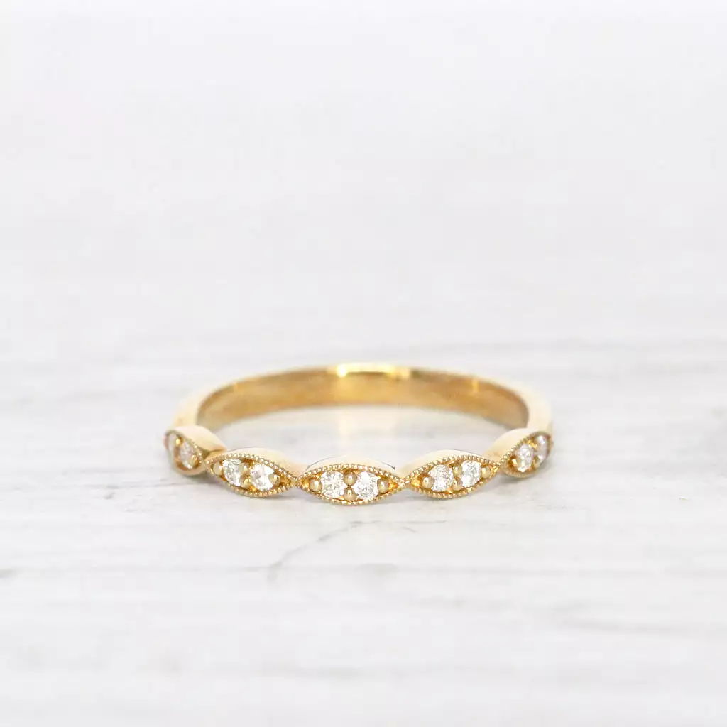 Vintage Style Diamond Wedding Band