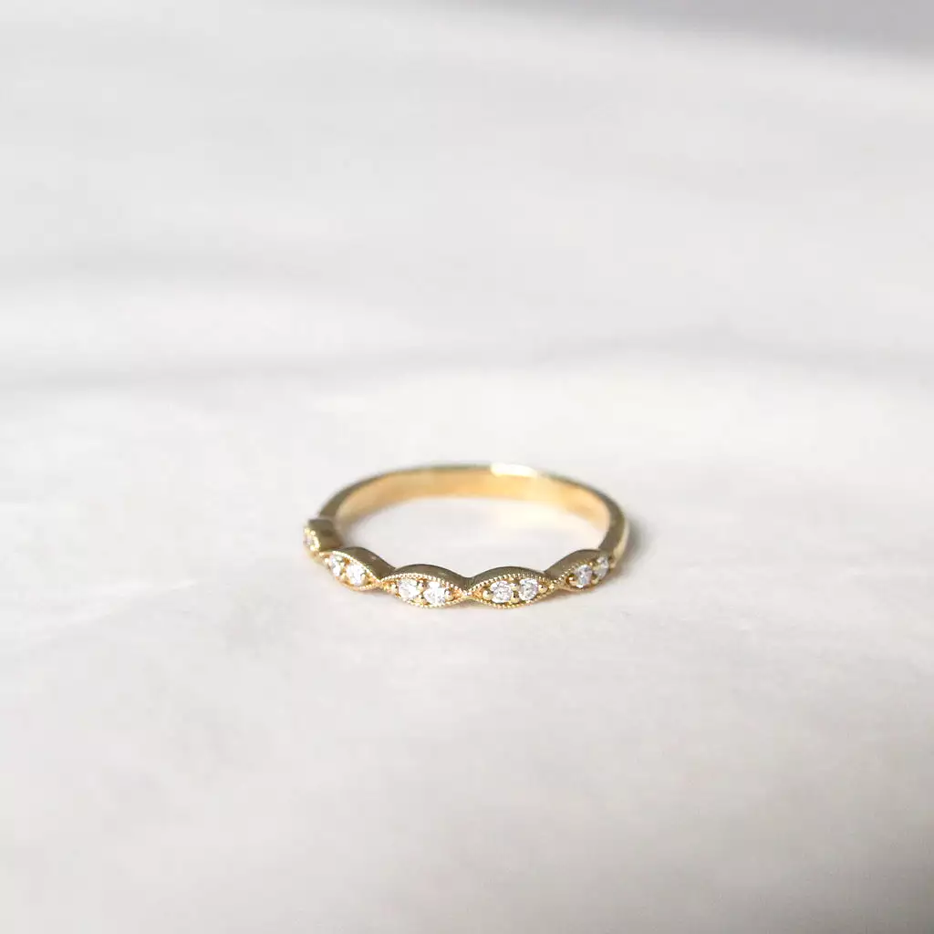 Vintage Style Diamond Wedding Band