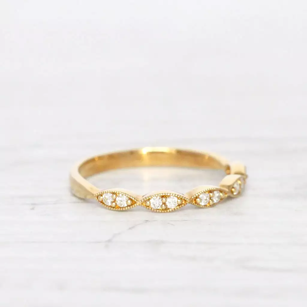 Vintage Style Diamond Wedding Band