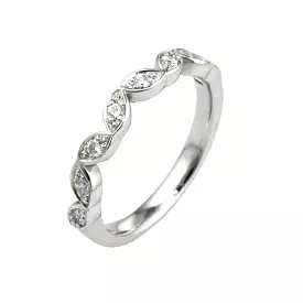 Vintage Style Shaped Diamond Set Wedding Band