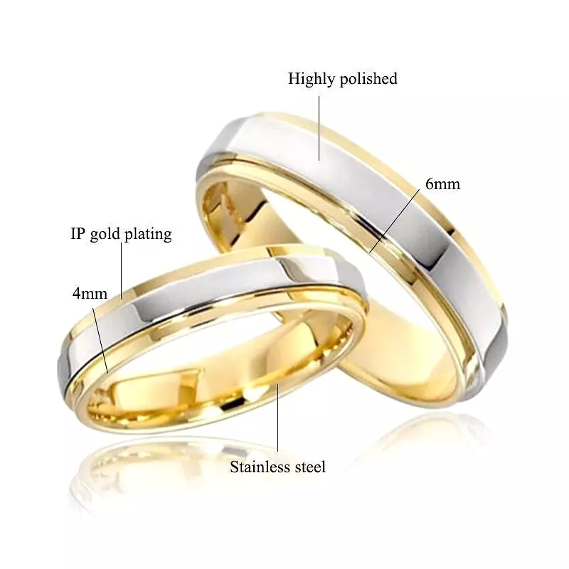 Wedding Ring - Silver Gold