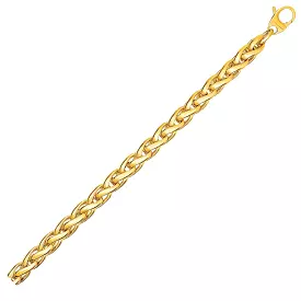 Wheat Link Bracelet in 14k Yellow Gold