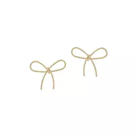 Wire Medium Gold Bow Earrings