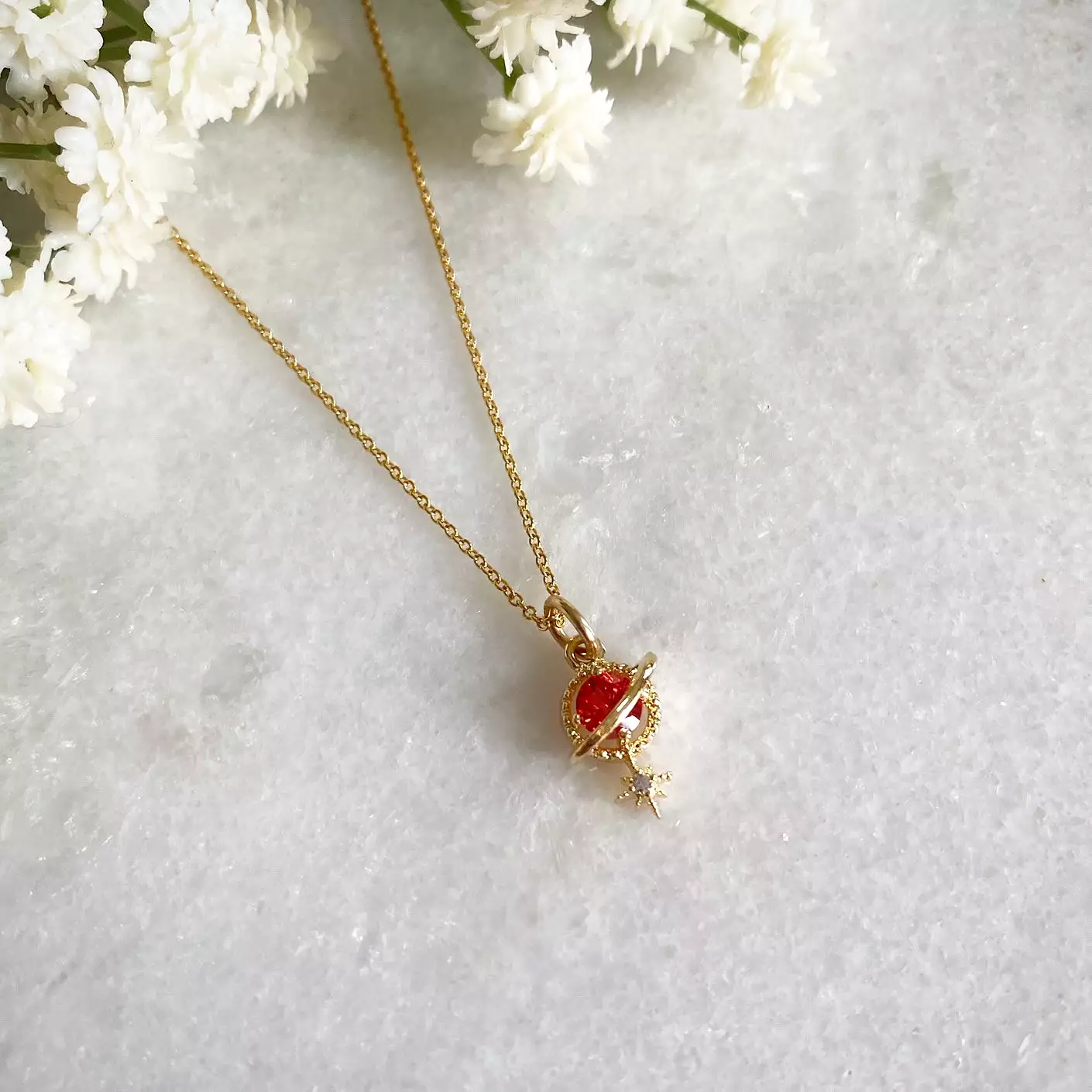 Wisteria London Orion Red Planet And Star Necklace