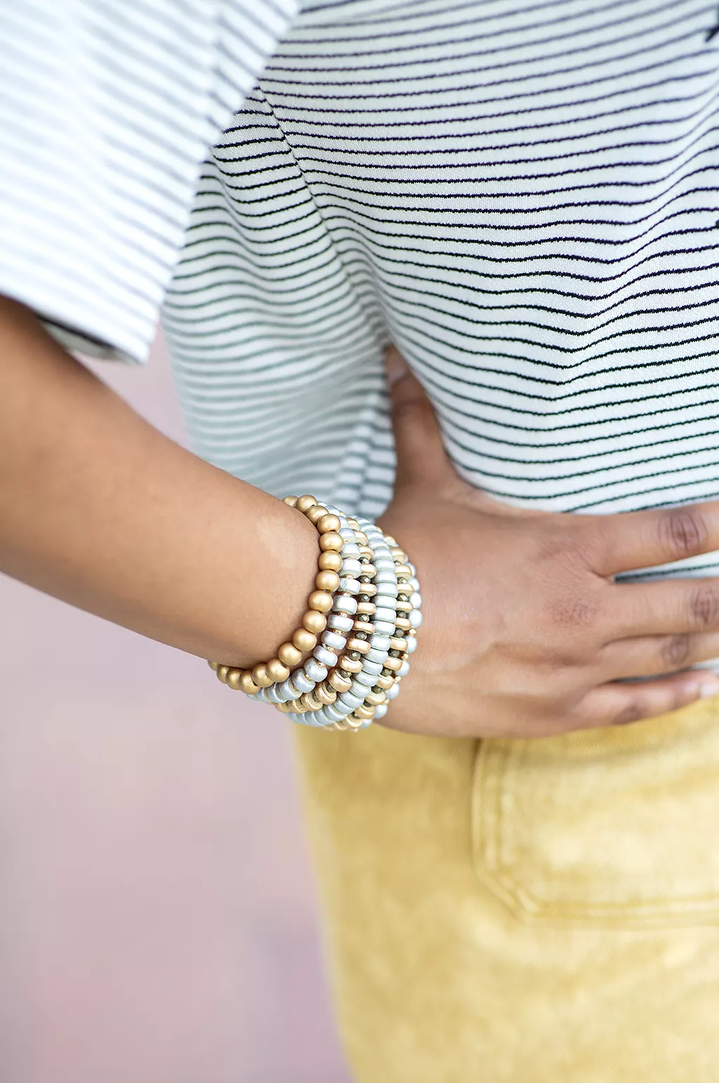 Wooden Bead Bracelet Plain by Annie Claire Designs (singles)