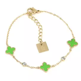 Zag Bijoux Trevi Lime Green Gold Bracelet